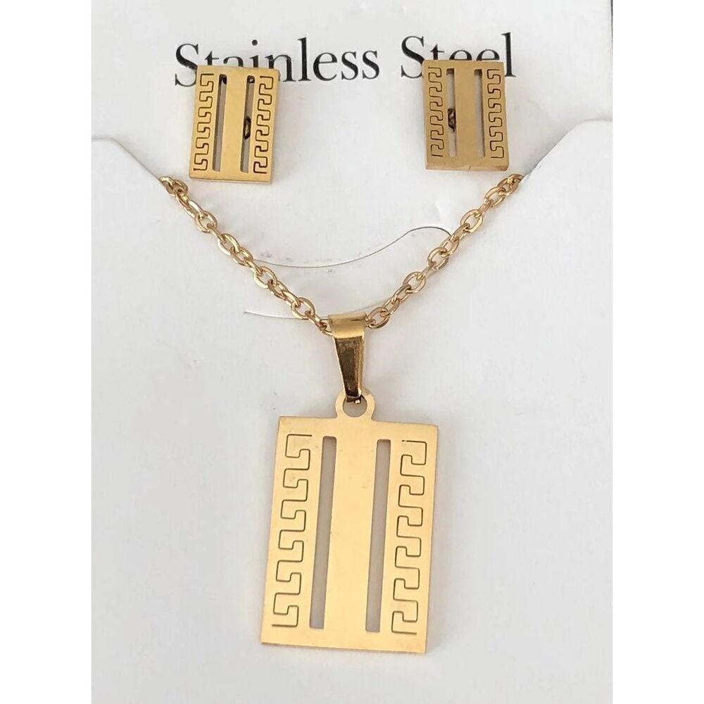 Fashion jewelry 14k Gold plated esrrings and necklace set